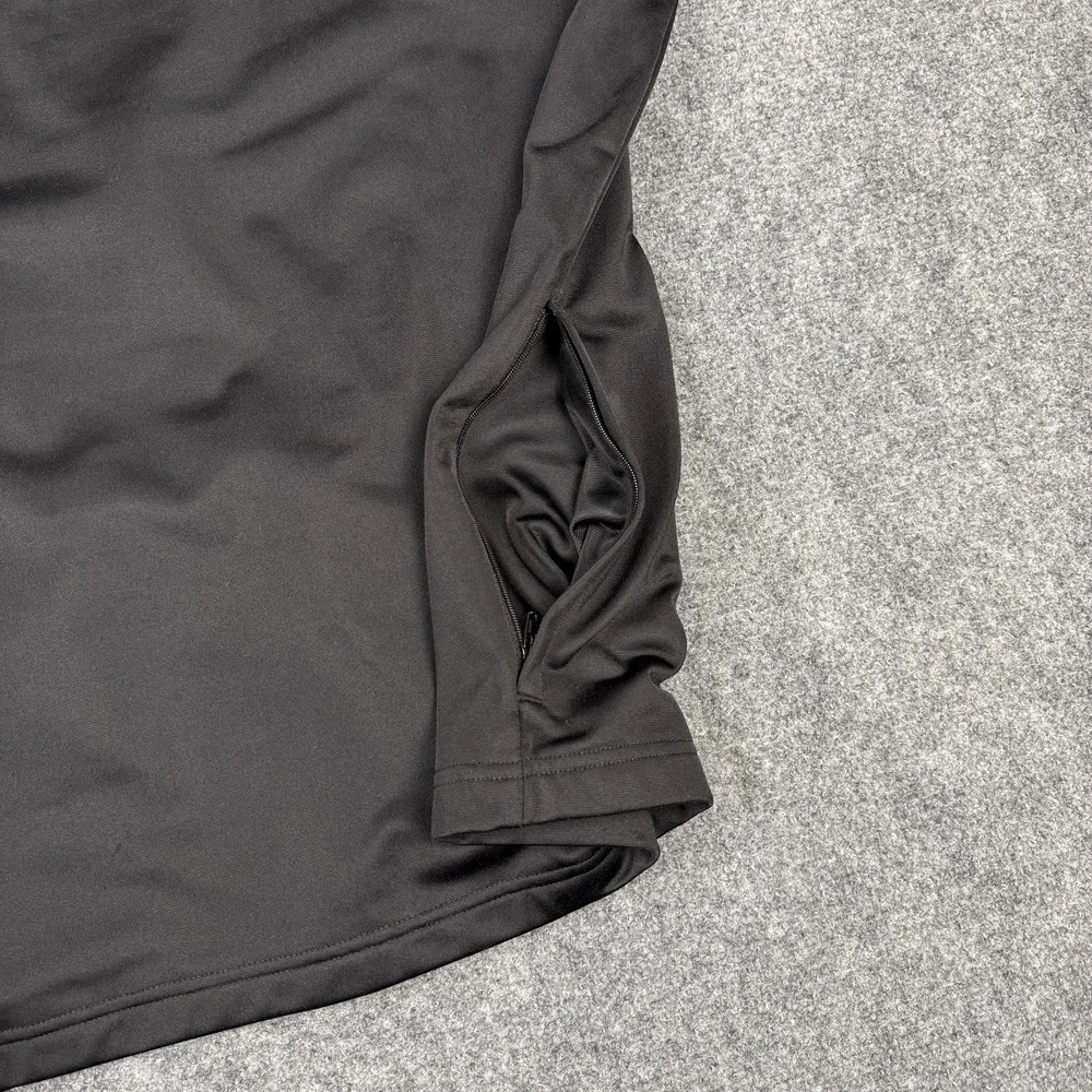 Adidas Full Zip Track Jacket Men Size Large Black Fleece Lined Training Athletic